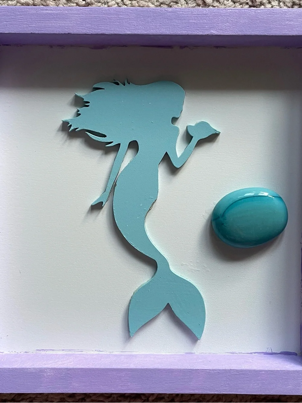 7”x7” Lavender & Baby Blue Tide&Tales Unicorn Wall Decor, 3D Framed Room Decor